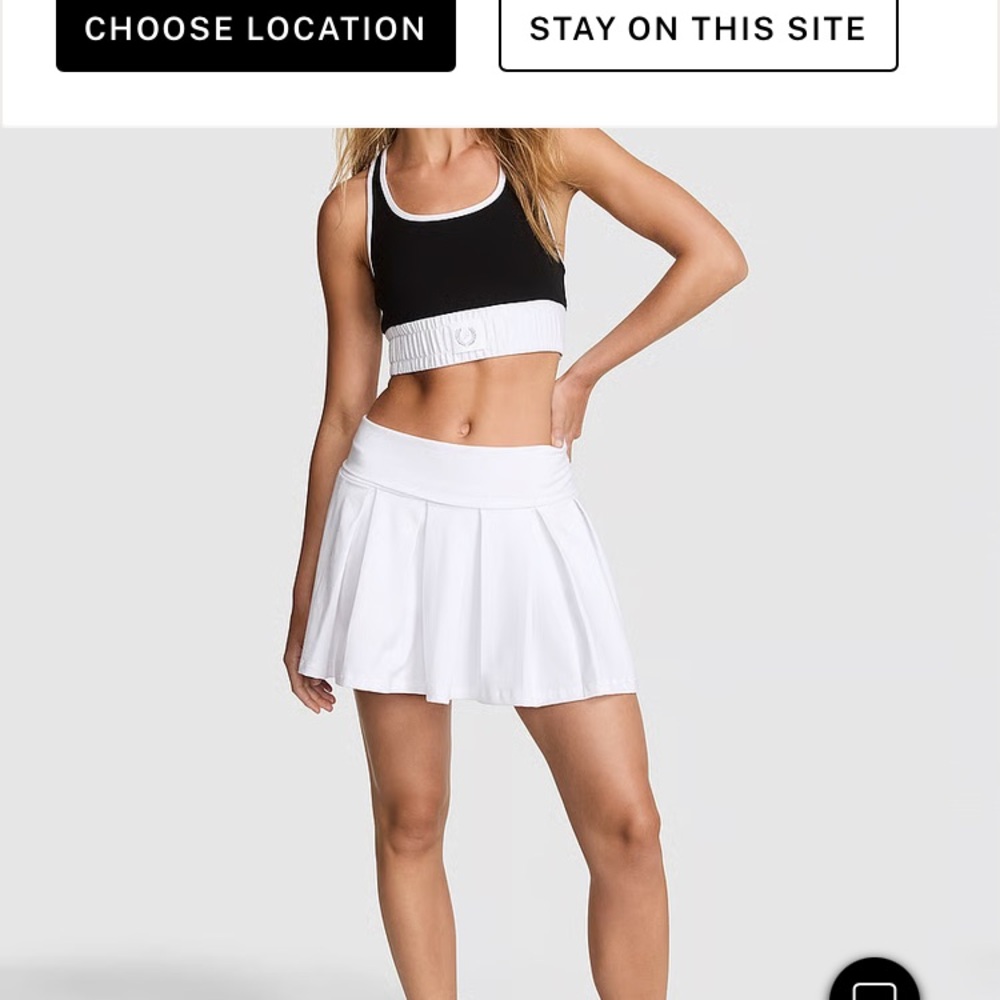 NWT VS white cotton fold over tennis skirt with built in shorts